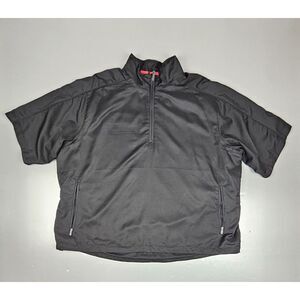 ProQuip Windproof Pullover Mens XL. Black Qt. Zip‎ Golf Windbreaker Jacket.
